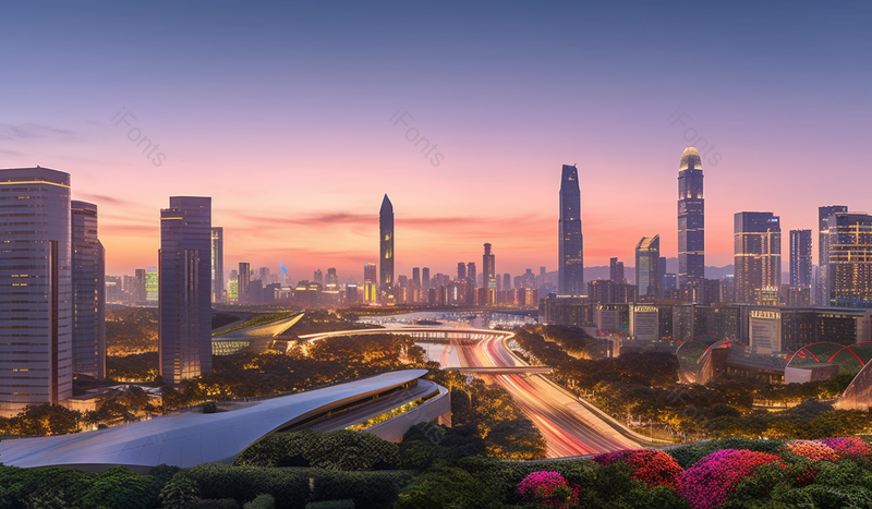 快速发展的深圳福田夜景,高清,摄影图,摄影图片,图片大全,摄影图免费下载